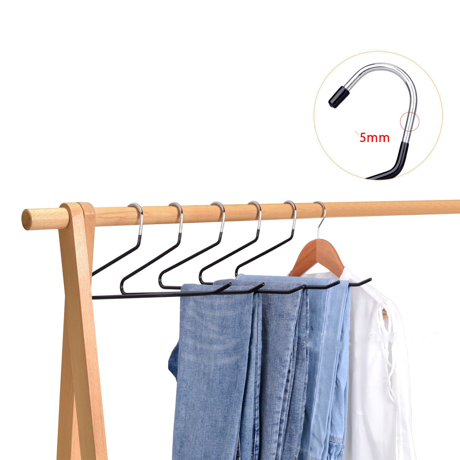 Z-shaped non-slip trouser hanger clip closet organizer space-saving