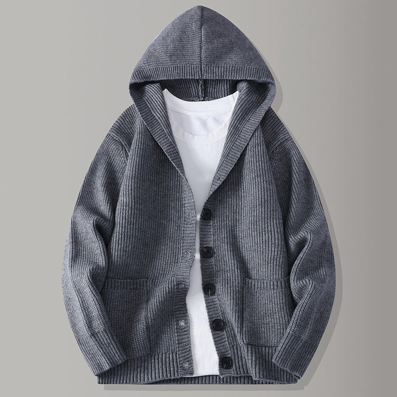 Men's Knitted Cardigan with Lapels – Fashionable Casual Jumper