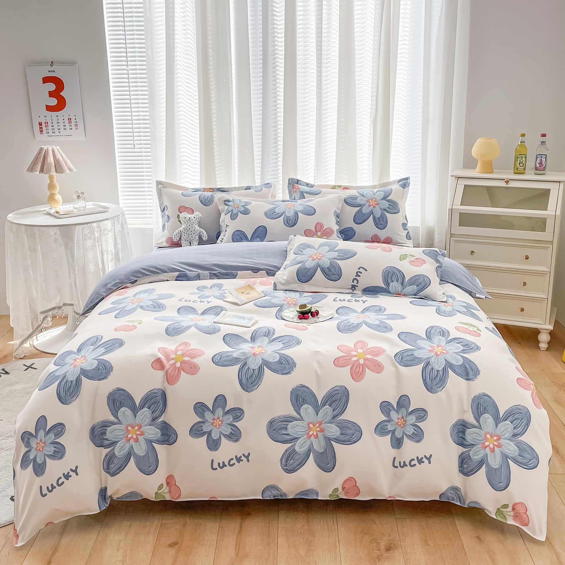 4-piece thick cotton bedding set | warm durable easy-care