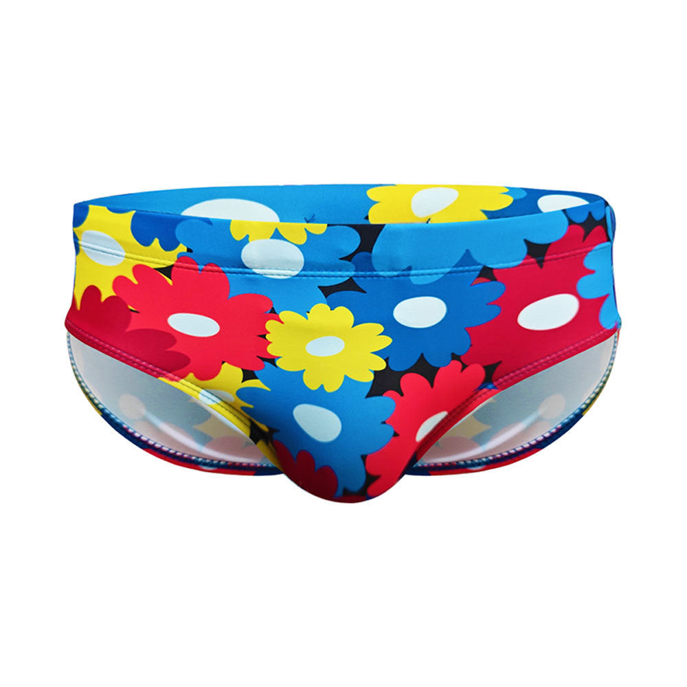 Men's Floral Swim Briefs – Colorful Swimwear with Tropical Print