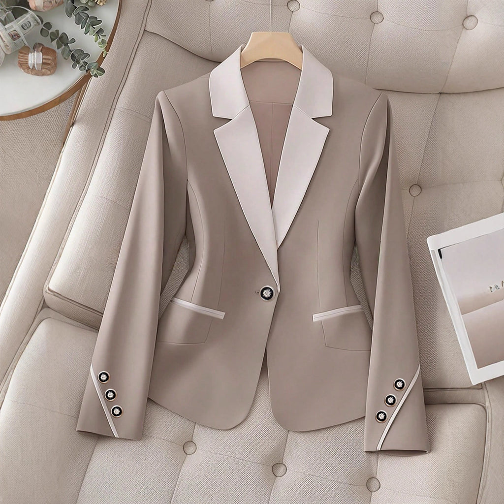 Eleganter Damen Business-Blazer mit Kontrastknöpfen – Formal & Stilvoll