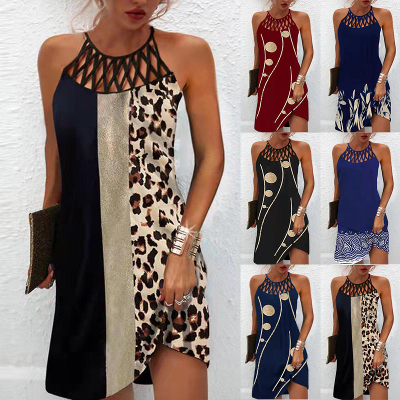 Women's Summer Dress with Print – Halterneck, Lightweight & Trendy