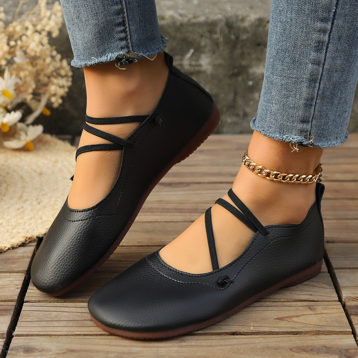 Damen Loafer eckig bequem | Slip-On Flats elegant Alltag