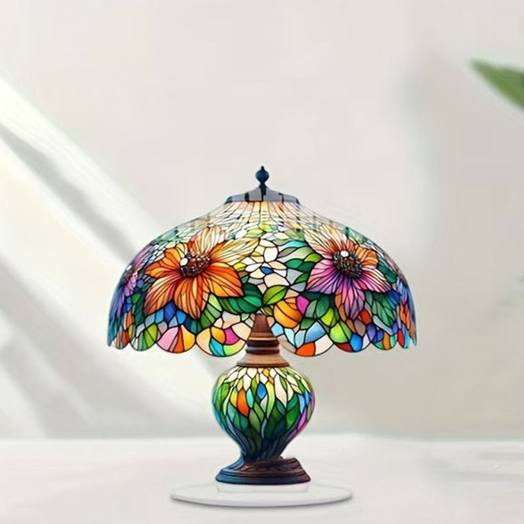 Acryl Blumen Lampenschirm Elegante Glasoptik Dekoleuchte