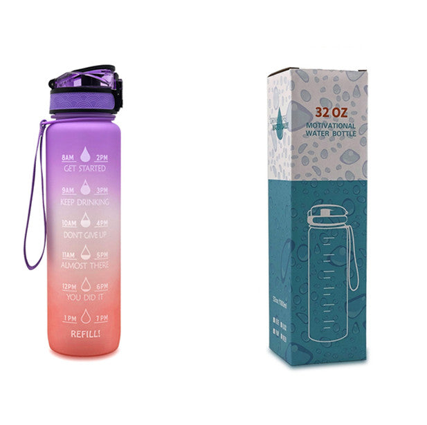 1L Tritan Trinkflasche mit Zeitmarkierung – Motivationsflasche
