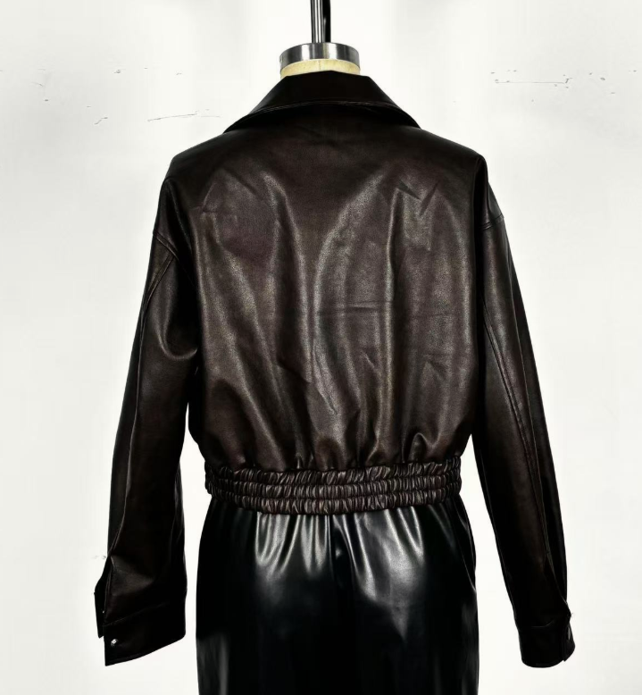 Retro Leather Jacket for Women | Elegant Vintage Leather Coat
