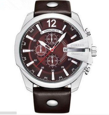 Men's watch large dial | three-eye design elegant