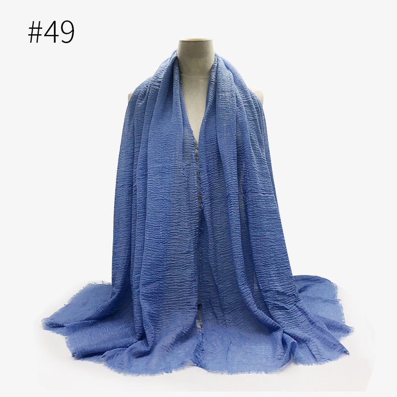 Damen Baumwoll Pashmina Schal | Weicher Fransen Hijab Stola