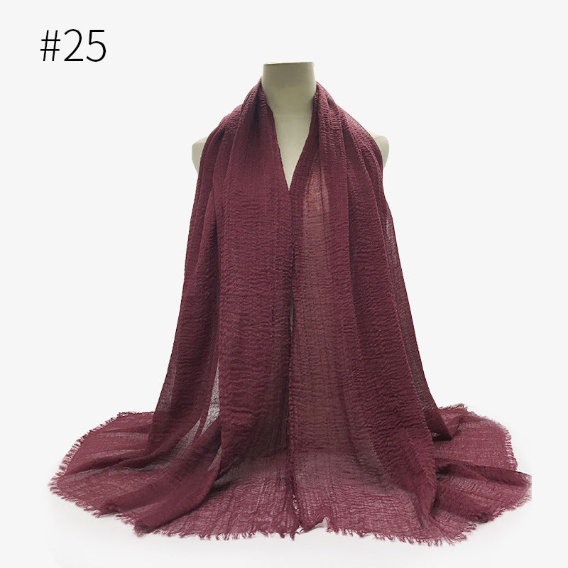 Damen Baumwoll Pashmina Schal | Weicher Fransen Hijab Stola