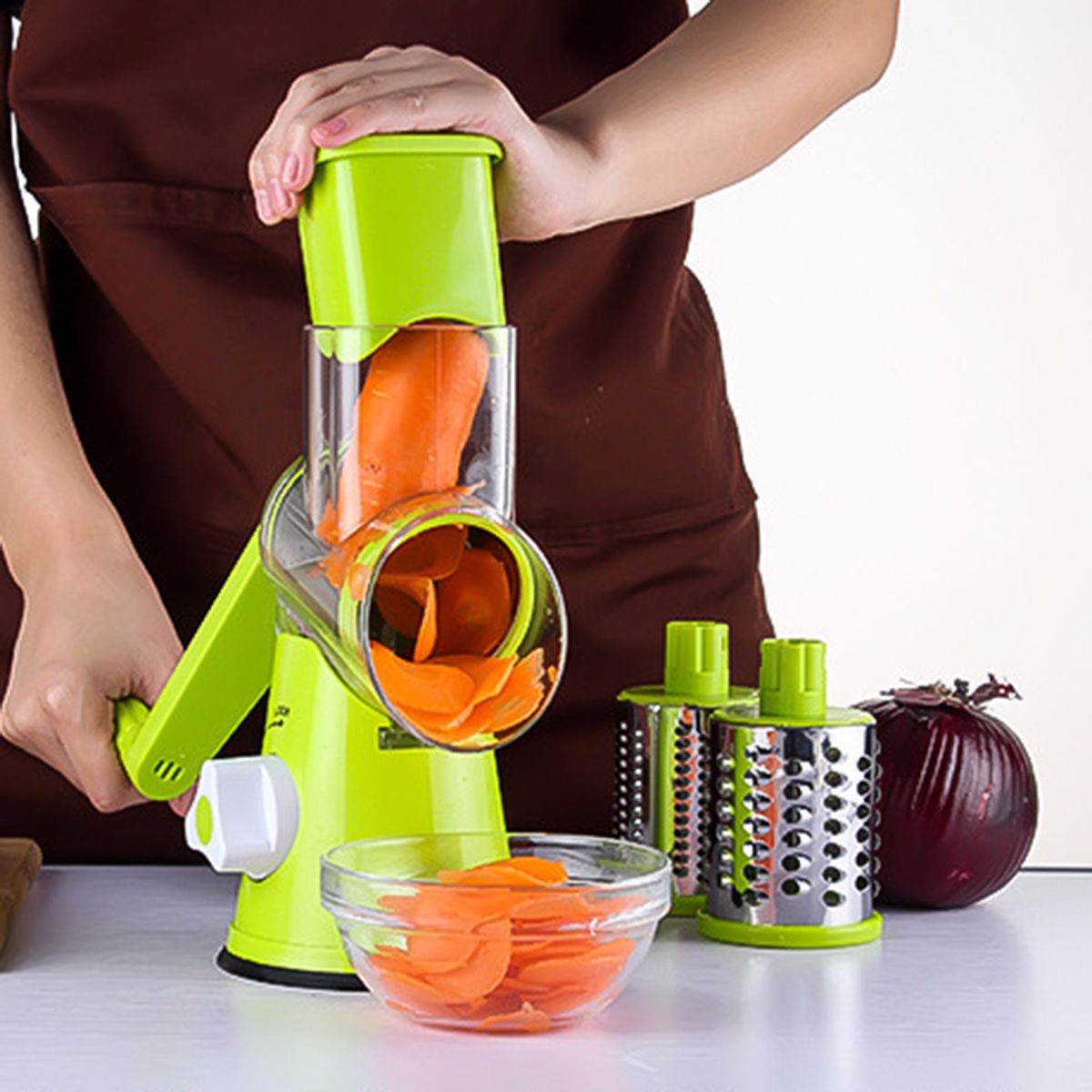 Round Mandoline Vegetable Slicer - Julienne Slicer Grater