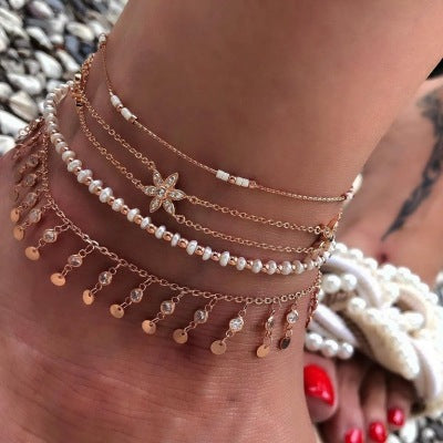 Boho Shell Anklet – Braided Beach Anklet with a Summer Design
