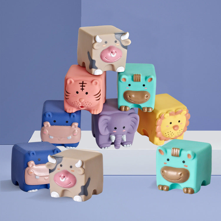 Soft Baby Building Blocks | Sensory Toy Animal Learning Set