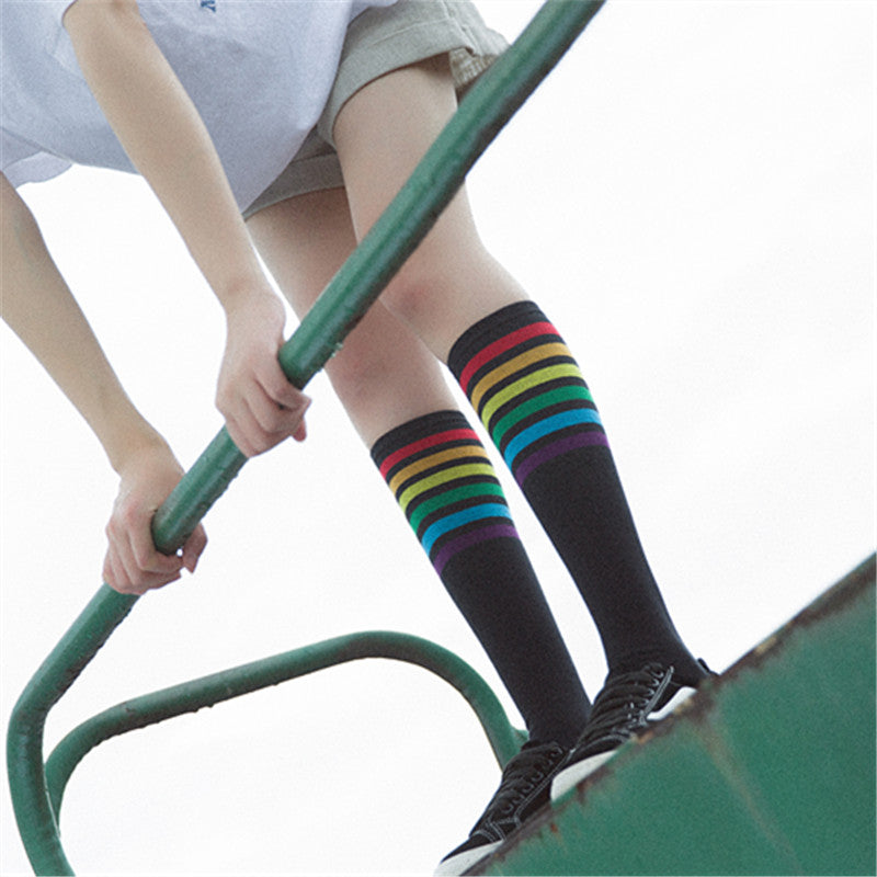 Women's Striped Knee-High Socks | Sporty Over-the-Knee Socks