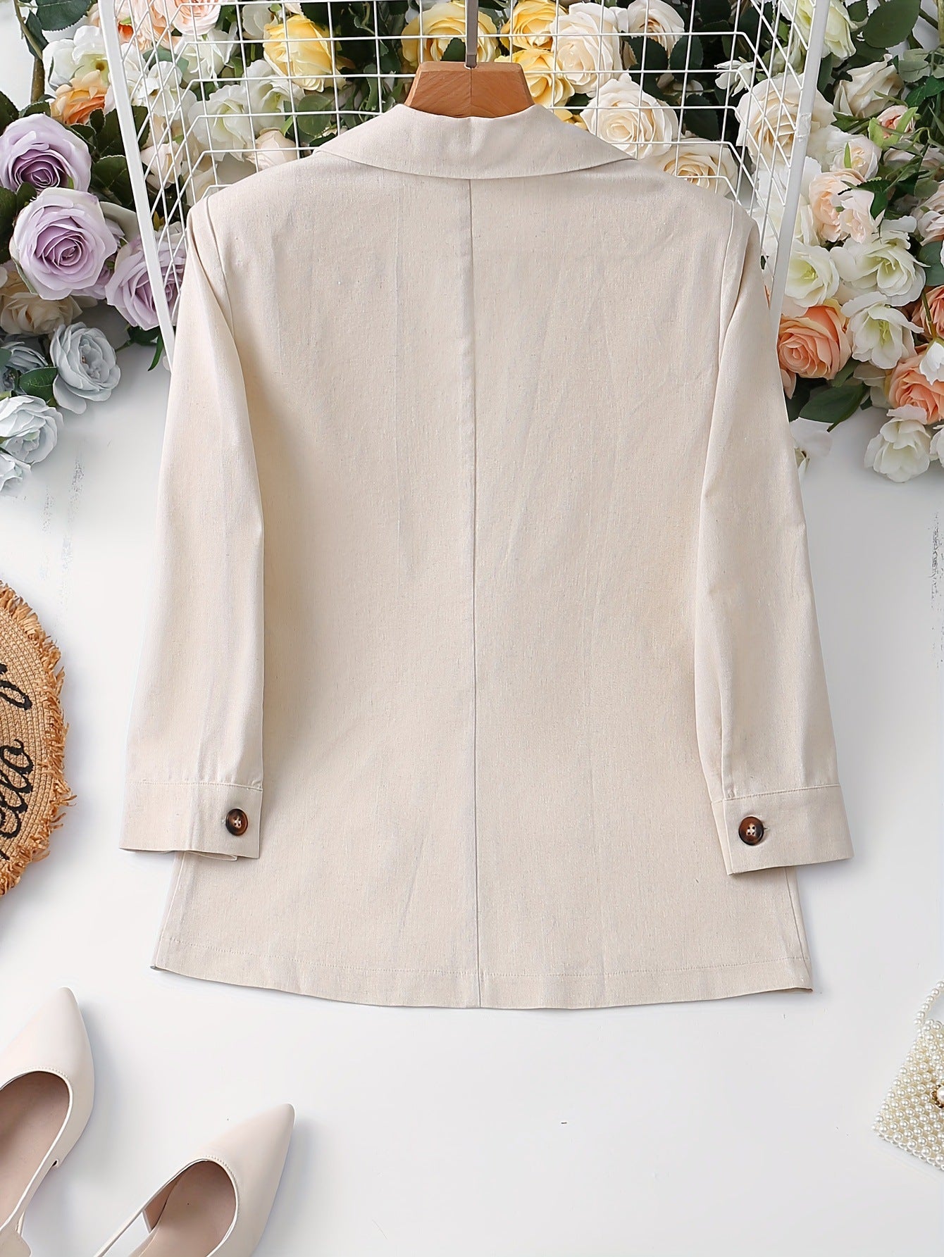 Eleganter Damen Blazer in Hellgrau – Zeitlos & Perfekt Kombinierbar