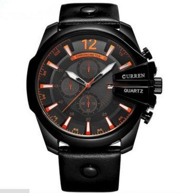 Men's watch large dial | three-eye design elegant