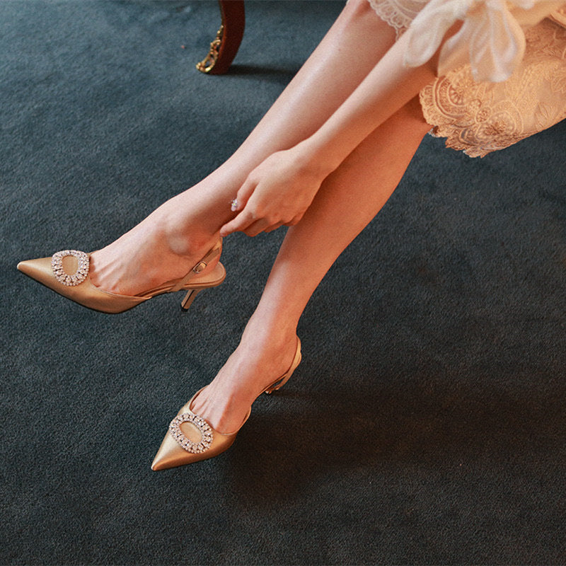 Red Rhinestone High Heels for Women | Elegant Bridal Pumps