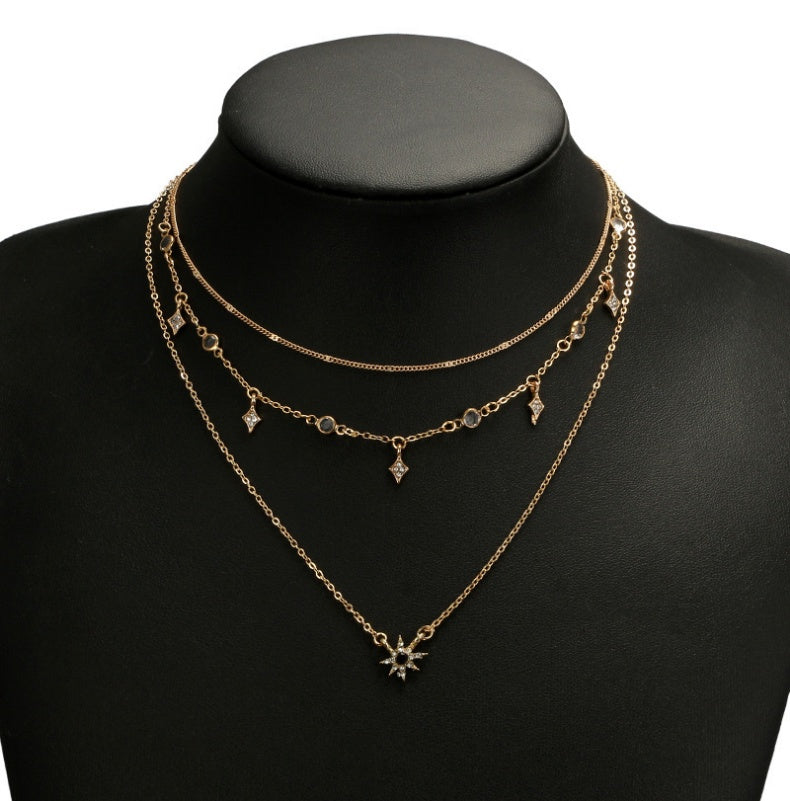 Layered Star Necklace - Handmade Women's Jewelry in a Modern Trend