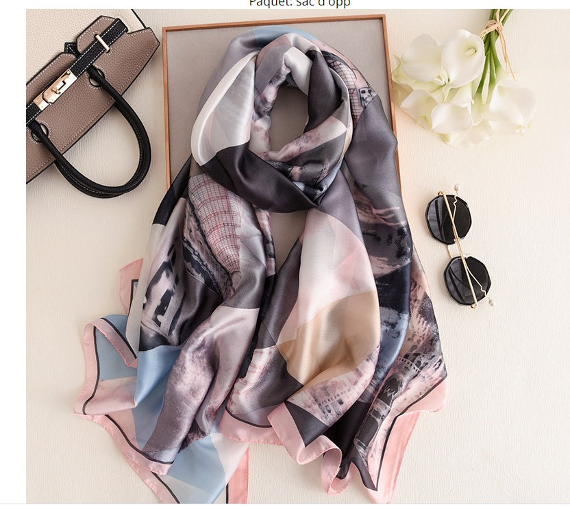 Damen Seidenschal Elegant | Luxuriöses Halstuch Mode Schal