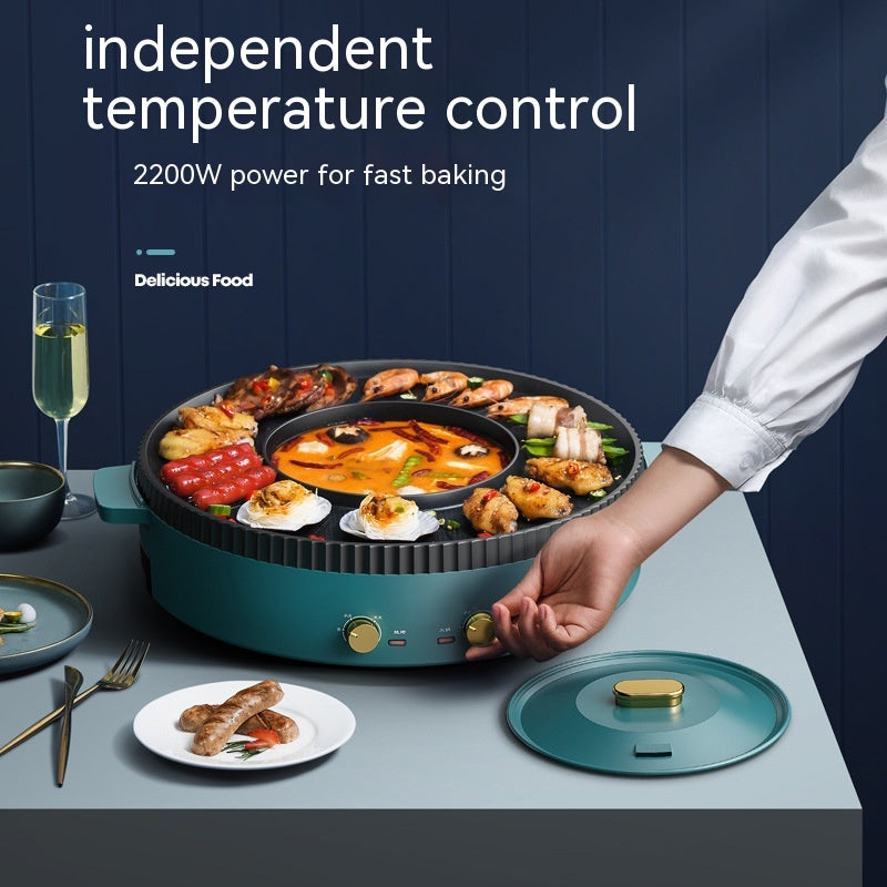 2in1 Hot Pot & Elektrogrill – Multifunktions BBQ Grillpfanne