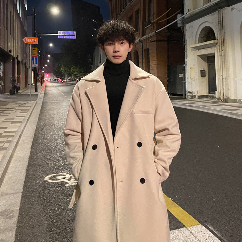 Men's Wool Coat Loose Fit – Autumn Winter Elegant Coat
