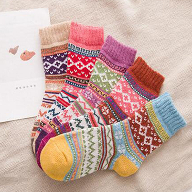 Damen Kaschmir Socken Ethno Stil – Warme Luxus Komfortsocken