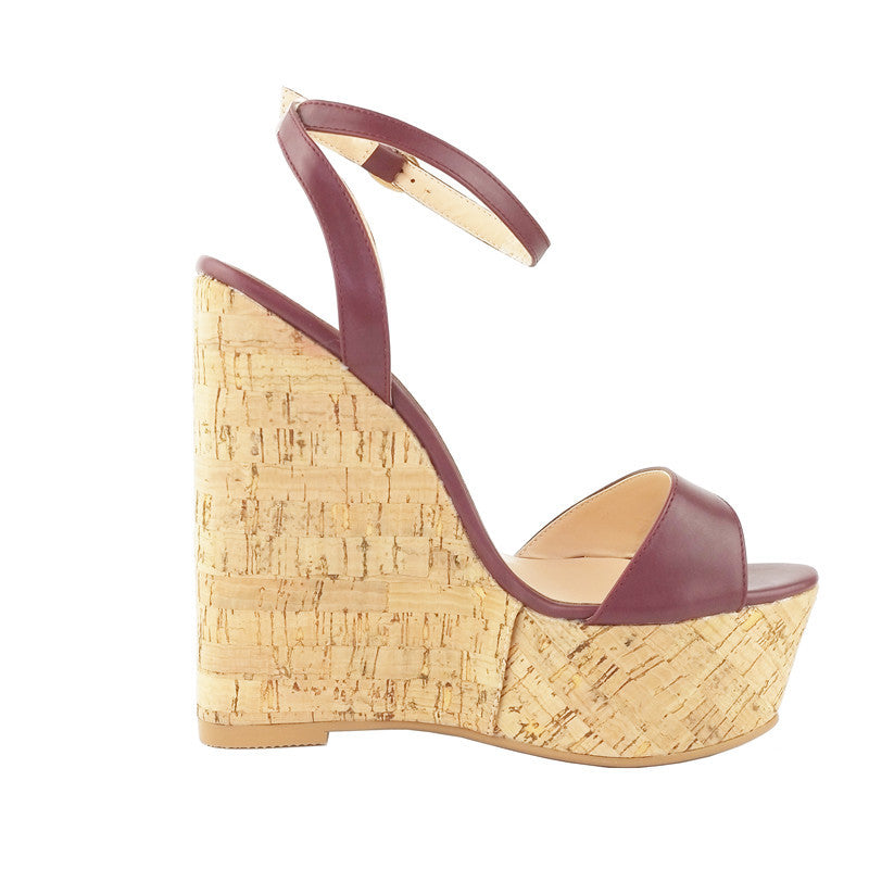 Women's Platform Sandals | Wood-Look Wedge Sandals Summer