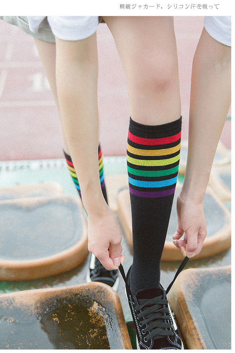 Women's Striped Knee-High Socks | Sporty Over-the-Knee Socks