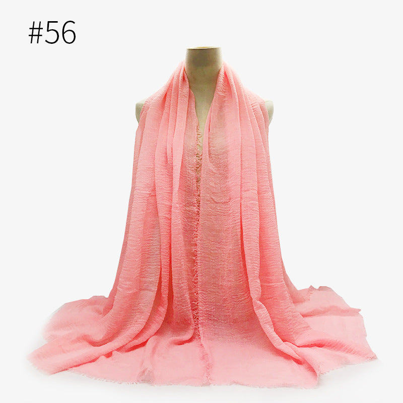 Damen Baumwoll Pashmina Schal | Weicher Fransen Hijab Stola