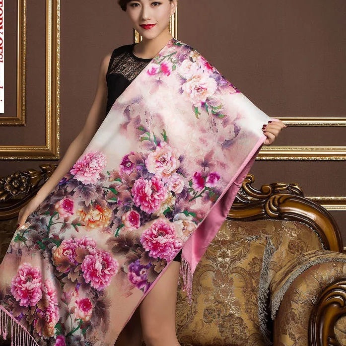 Women's Silk Scarf Long Elegant Soft Luxury Scarf Silk Women