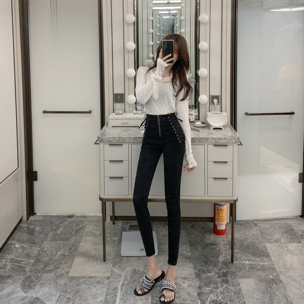 Women's High Waist Skinny Jeans | Slim Fit Cropped Pants