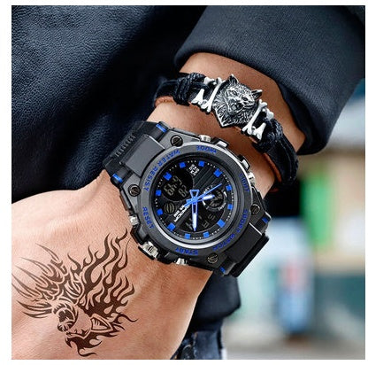 Men's Dual Time Watch Waterproof | Modern Dual Display