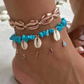 Boho Shell Anklet – Braided Beach Anklet with a Summer Design