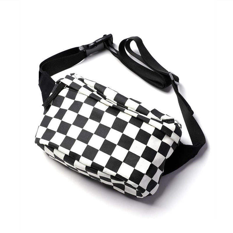 Checkerboard Fanny Pack Men | Modern Streetwear Hip Bag