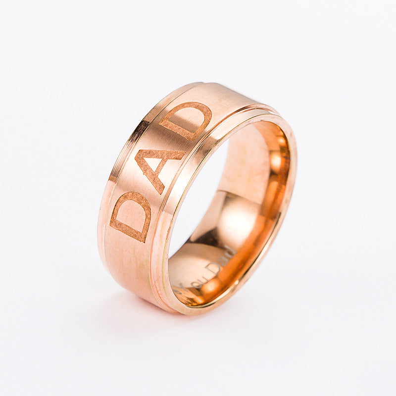 Personalisierter Monogrammring aus Titanstahl – Eleganter gravierter Ring