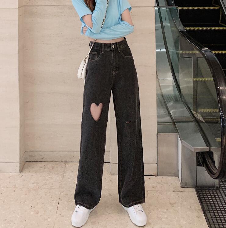Women's Distressed Jeans | Trendy Love Ripped Denim Pants