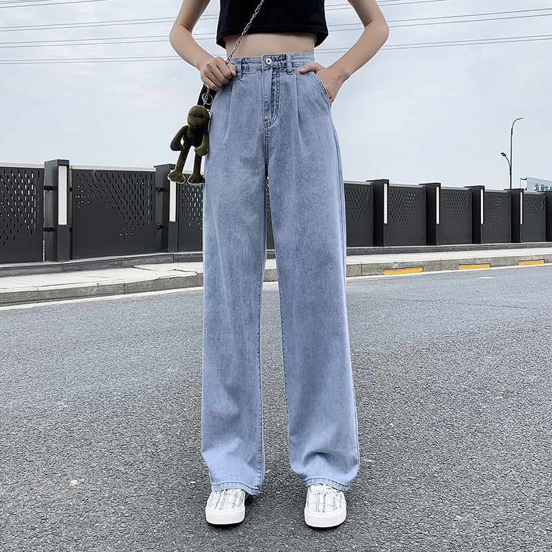 Women's High Waist Jeans | Elegant Loose Denim Pants