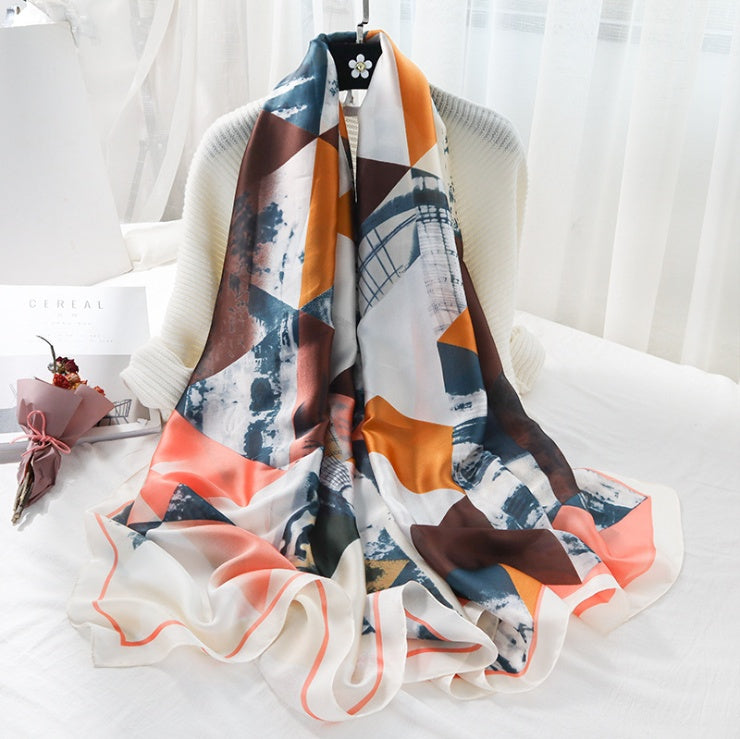Damen Seidenschal Elegant | Luxuriöses Halstuch Mode Schal