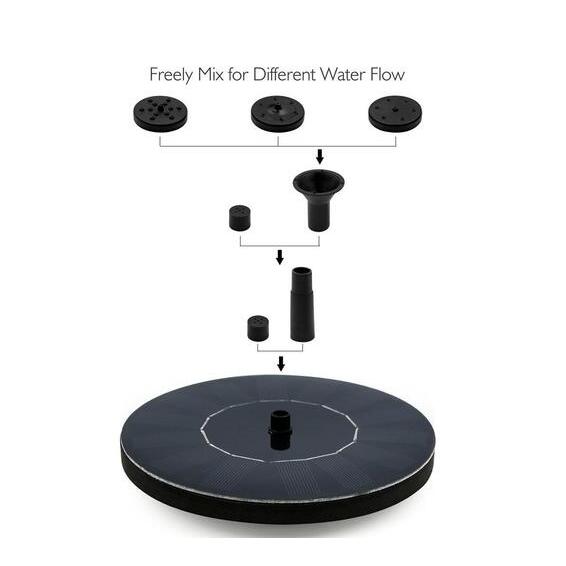 Solar Schwimmbrunnen für Garten – Mini Wasserfontäne mit LED Effekt
