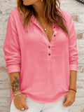 Vintage Women's Blouse with Lapel Collar – Solid, Pullover & Elegant