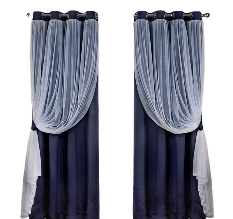 Lace curtain double-layered | sheer blackout elegant