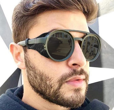 Steampunk Sonnenbrille groß | Winddicht | Oversize Retro Brille