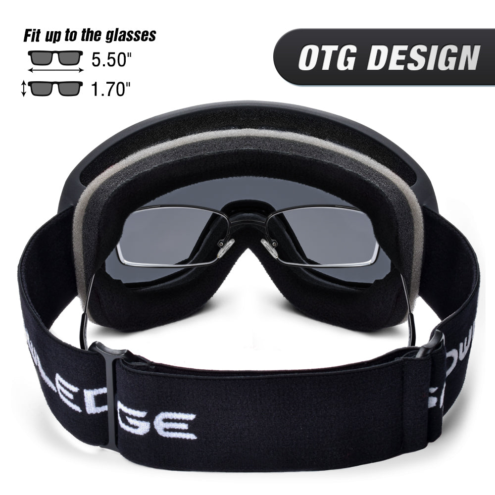 Double Lens Anti-Fog Ski Goggles | UV400 Protection Ski & Snowboard Goggles OTG