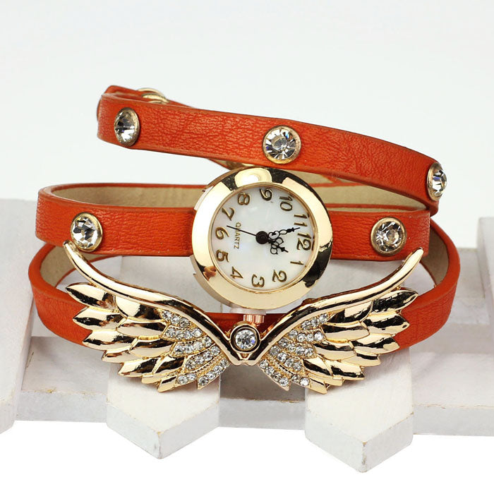 Retro-Armbanduhr im koreanischen Stil mit coolen Flügeln im Harajuku-Stil
