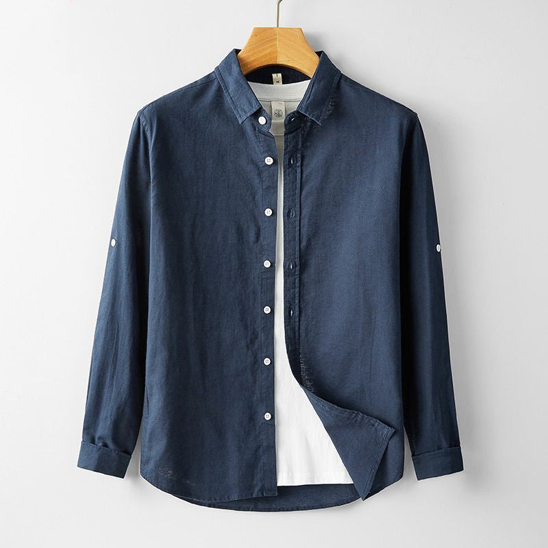 Men's Linen Shirt Long Sleeve | Summer Lightweight Cotton Casual