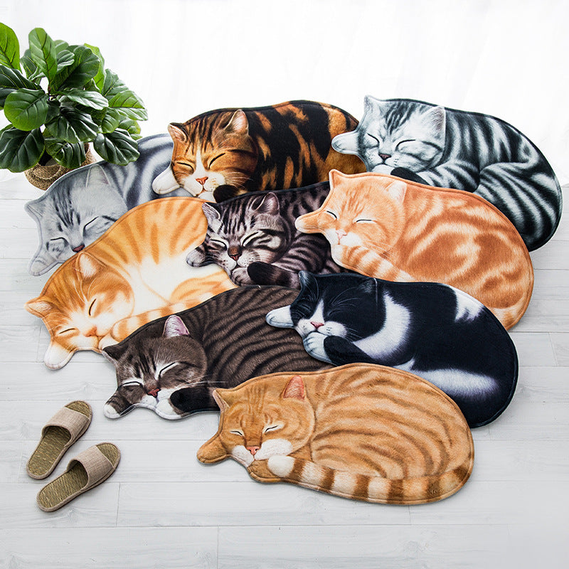 3D Katzen Badematte rutschfest saugstark | Niedlich Teppich