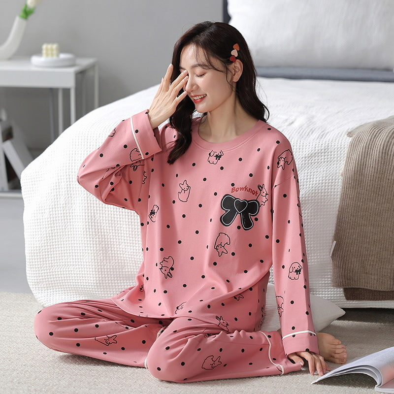 Women's Printed Pyjama Set – Long-Sleeved Pyjamas Autumn Winter