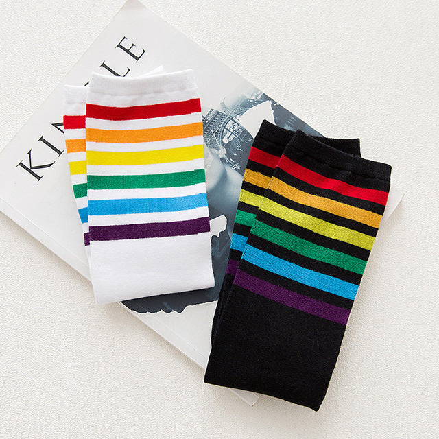 Women's Striped Knee-High Socks | Sporty Over-the-Knee Socks