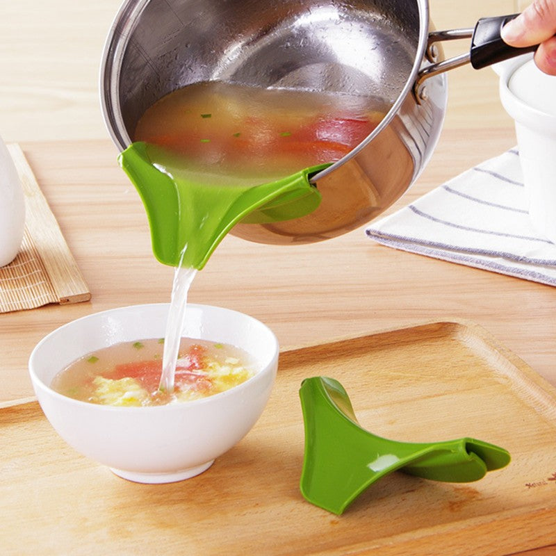 Silicone Kitchen Funnel - Heat Resistant Soup - Liquid Funnel