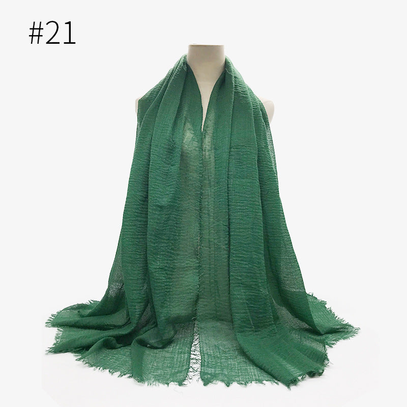 Damen Baumwoll Pashmina Schal | Weicher Fransen Hijab Stola