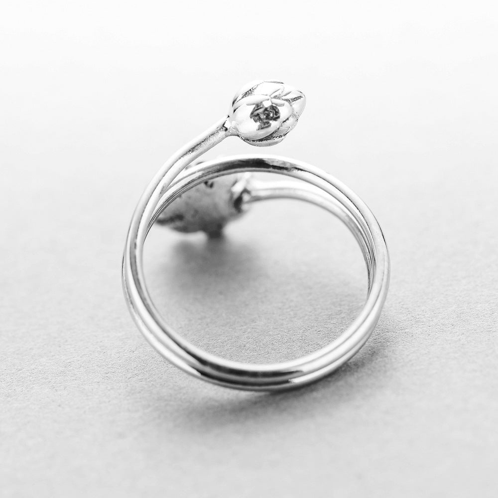 Lotusring aus 925er Sterlingsilber